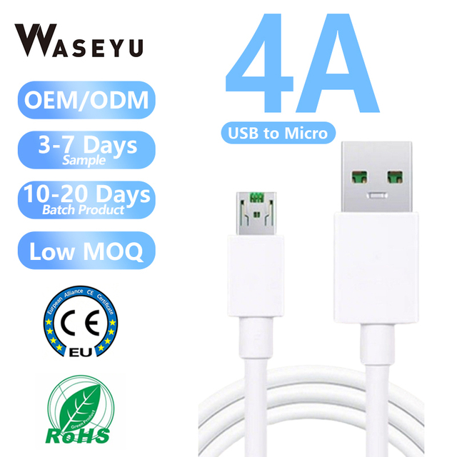 High Quality Original PVC 4A High Speed Charging & Data Transfer Micro USB Cable for Android & Computer 1m 1.5m 2m