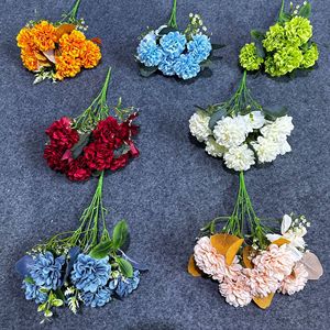 Bouquets de dahlias artificiels à 7 têtes, fleurs en soie, décoration de mariage, arrangement pour la décoration du sol de la salle de mariage - Product Image 2