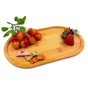 Plateau de service en bambou 25x16x1,5cm, motif boisé, pour fruits, collations, thé, café, utilisation sur table - Product Image 2