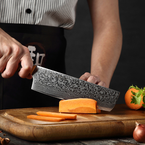 Set di coltelli da cucina per Chef in acciaio damasco con figure in legno di sicomoro di lusso taglienti coltelli da cucina - Product Image 4
