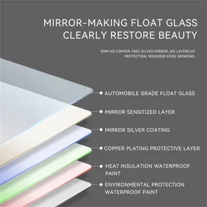 Miroir de courtoisie simple à LED pour salle de bain Miroir de courtoisie éclairé intelligent pour mur en cristal poli <span class=keywords><strong>Produit</strong></span> de courtoisie à LED de qualité supérieure - Product Image 4