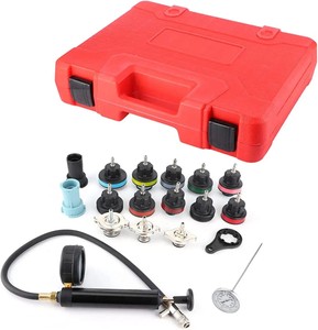 18pcs Universal Radiador Pressão Vazamento <span class=keywords><strong>Tester</strong></span> <span class=keywords><strong>Kit</strong></span> Automotivo Vácuo Tipo Sistema De Refrigeração <span class=keywords><strong>Kit</strong></span> - Product Image 2