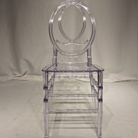 Chaise de banquet en plastique transparent à double cercle, chaise empilable en plastique transparent pour mariage, hôtel, fête de luxe, événement
