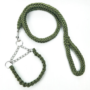 Juego de correa de perro con cadena P de metal resistente Collar de tracción para caminar sostenible para perros medianos y grandes Diseño de correa deslizante - Product Image 6