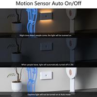 Veilleuse à capteur de mouvement rechargeable à deux côtés 3CCT Crépuscule à l'aube Montage mural magnétique Capteur intelligent pour placards Escalier