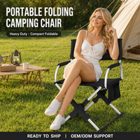 Chaise de Réalisateur Pliante en Alliage d'Aluminium, Siège Portable pour Camping et Pêche en Extérieur, Tissu Oxford, Design Luxe