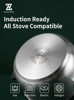 Ensemble de casseroles OEM modernes en acier inoxydable 304, qualité alimentaire 18/10, avec revêtement alvéolé, base triple couche, compatible induction
