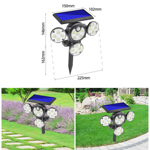 Lampe murale LED solaire <span class=keywords><strong>de</strong></span> style européen, étanche IP65, à détection <span class=keywords><strong>de</strong></span> mouvement, à brancher au sol, pour jardin extérieur, lumière du <span class=keywords><strong>jour</strong></span> 5000K - Product Image 3