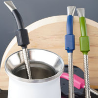Yerba Mate Bombilla 304 paille en acier inoxydable feuilles mobiles bouteille sous vide filtre cuillère cuillères à boire filtre agitateur pailles