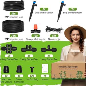 Sistema de Riego por Goteo KC-003 Negro, Conexión a Presión, 0.1-0.4Mpa, Herramienta de Riego para Jardín - Product Image 2