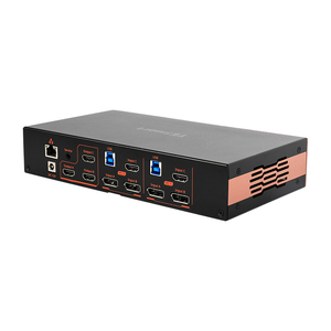TESmart 2x3 KVM HDMI + DP 8K 60HZ EDID 지원 기가비트 네트워크 3 모니터 2 컴퓨터 버튼 켜기 와이어 KVM 비디오 편집 용 - Product Image 3