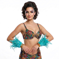 Accessoire de costume glamour : Bracelet orné de plumes pour spectacles théâtraux, soirées masquées et séances photo de festivals
