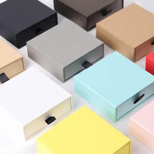 Boîtes à bijoux en papier bon marché en stock vente en gros de bijoux avec logo personnalisé en carton orange marron bleu rouge blanc noir logo personnalisé - Product Image 2