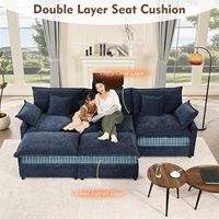 F&J Home 108-Zoll U-förmiges Modulares Chenille-Stoff-Sofa-Set mit Tiefsitz, Abnehmbaren und Maschinenwaschbaren Bezügen für das Wohnzimmer