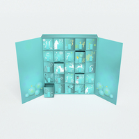 Individueller Weihnachts-Adventskalender Geschenkbox für Schokolade und Süßigkeiten 24 Fächer Starre Papierverpackung