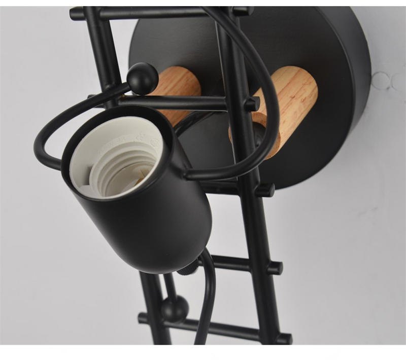 2021 loft industrial modern bedroom bedside restaurant Corridor Hotel E27 Black Mini unique wall lamp