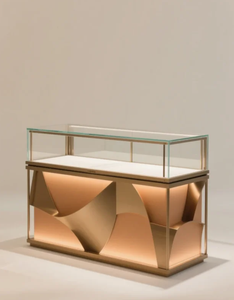 Vitrine à bijoux éclairée par LED verrouillable, nouvellement conçue, avec verre et espace de rangement pour les magasins mobiles - Product Image 6