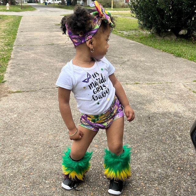 Mardi Gras Tricolor Furry Leg Warmers