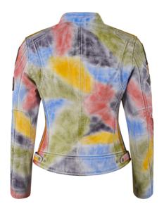 Chaqueta de Mujer Personalizada 100% Cuero Nappa Encerado Multicolor, Acabado Encerado Vintage, Cierre YKK, Marca Personalizada, Etiqueta Privada - Product Image 5