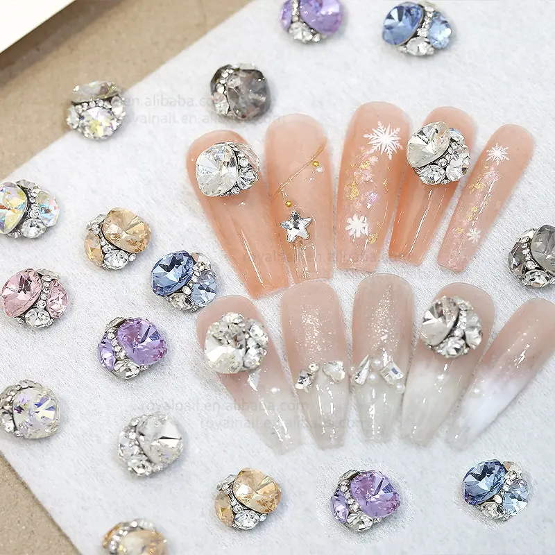 Luxury High quality Handmade Nail Accessories Diamond 3D Shiny Colorful Crystal 10*10mm DIY Nail Art Rhinestone