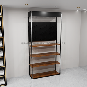 Giày hiện đại Rack hiển thị đứng cho cửa hàng người đàn ông Giày hiển thị đứng dẫn ánh sáng màu đen kim loại giày giá đứng Rack hiển thị - Product Image 4