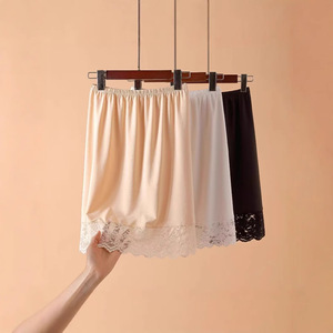 European and American style anti-seepage <b>lace</b> base layer anti-exposure midi skirt A-line skirt women's short skirt base layer - Product Image 2
