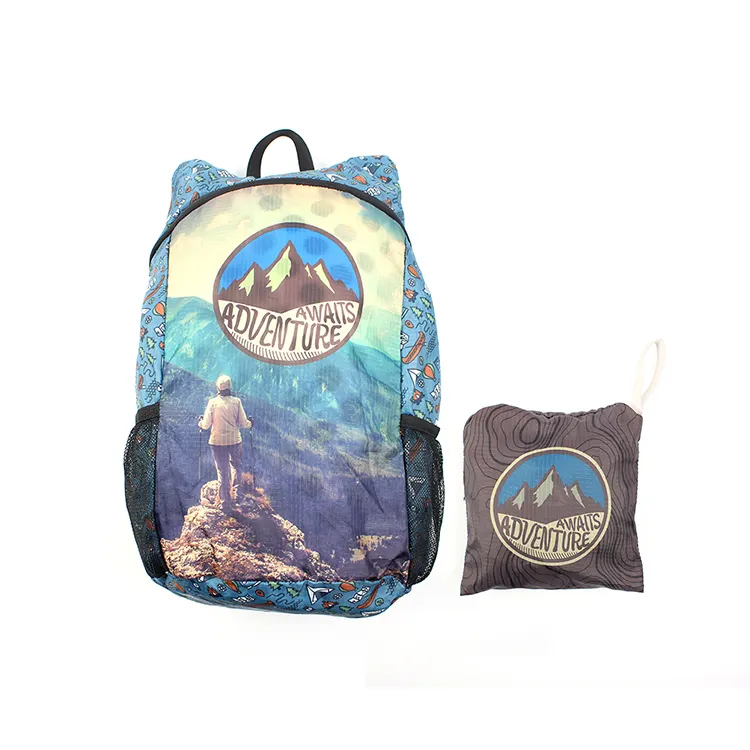 Custom logo cheap travel hiking backpacks lightweight portable outdoor bag foldable back pack fashion backpack