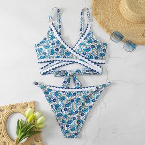 Traje de Baño de Dos Piezas para Mujer, Diseño de Bikini Estampado, Sujetador Push-Up, Estilo de Braguita de Baño para Playa o Piscina, Directo de Fábrica - Product Image 2