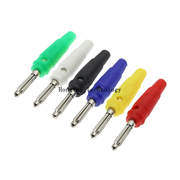 Pure Copper Solderless 32A High Current High Voltage Connector 4mm Banana Plug Speaker Cable Banana Head Red Black