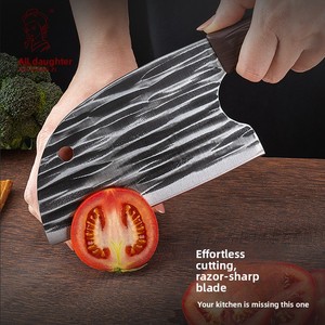 Couteau de cuisine léger en acier série 3Cr Jinmangzi, modèle tête de poisson martelé<span class=keywords><strong>e</strong></span>, célèbre sur Internet, pour découper la viande, usage domestique, fabriqué à Yangjiang - Product Image 1