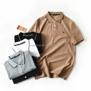 High end Classic Business Casual Polo Shirt Men's Bead Mesh Pure Cotton Short Sleeve Men's Polo Shirt
