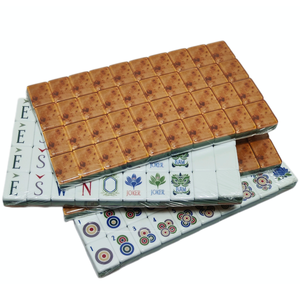 Lot de 160 tuiles de <span class=keywords><strong>jeu</strong></span> de Mahjong occidental moderne de luxe en acrylique rose cristal, style américain, pour la vente en gros - Product Image 1
