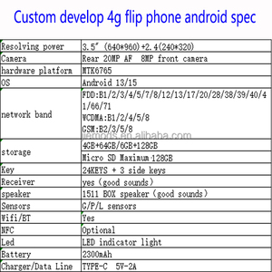 Téléphone portable à clapet intelligent Odm avec clavier à touches, débloqué, 4G VoLTE, double SIM, écran tactile Android, téléphone à clapet 4G avec <span class=keywords><strong>Whatsapp</strong></span> - Product Image 6