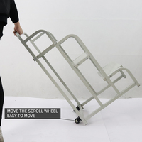 Entrepôt Jigong Echelle de sécurité en acier Plate-forme mobile roulante à 3 marches d'escalier robustes Roues certifiées CE/EN131 Hot-Dip