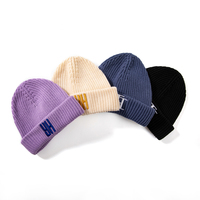 Gorro de Punto Grueso con Puño, Estilo Urbano, Clásico de Invierno, Unisex, con Logotipo Bordado en 3D Personalizado para Deportes