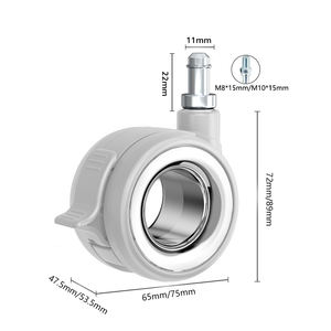 Herstellung von 65mm 75mm <span class=keywords><strong>Nylon</strong></span>-PVC-Bürostuhlrollen Möbelrollen Hohlbremse Universal-Drehrollen - Product Image 4