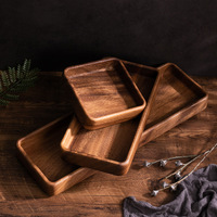 Plateau de rangement en bois laqué de style Japandi, forme personnalisable, pour la maison et la cuisine