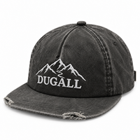 Casquette et chapeau snapback à 5 panneaux en coton noir vintage délavé et vieilli avec logo brodé 3D personnalisé pour hommes et femmes