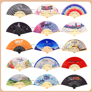<strong>Personalised</strong> Flower Printed Bamboo <strong>Hand</strong> <strong>Fan</strong> with Your logo - Product Image 6