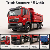 Camion benne SINOTRUK HOWO TX 6x4 d'occasion, 371 CV, moteur Weichai Euro 2, pour le transport minier