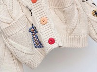 Pull personnalisé avec logo brodé pour femmes, design jacquard, tricot pour femmes, tricot pour filles, tricot d'hiver pour femmes, cardigan pour femmes