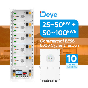 Bộ pin Lithium HV 57kWh 71kWh 86kWh 100kWh với biến tần lai Deye SUN-25/30/40/50KW-SG01, hệ thống điện mặt trời thương mại + ESS - Product Image 1