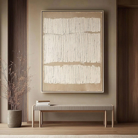 Grande peinture décorative murale abstraite en toile faite à la main, style Wabi Sabi, avec relief 3D et texture plâtre, nature morte pour salon