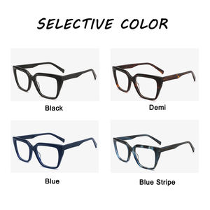 <span class=keywords><strong>Lunettes</strong></span> carrées classiques vintage en acétate, logo personnalisé, <span class=keywords><strong>lunettes</strong></span> optiques <span class=keywords><strong>de</strong></span> haute qualité, anti-lumière bleue, unisexe, monture intégrale - Product Image 2