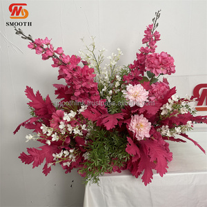 Décoration florale artificielle tendance, fleurs roses et rouges, chemin de table, centre de table, arrangement de mariage - Product Image 6