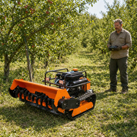 Broyeur forestier industriel robuste à moteur diesel, télécommandé, largeur 120 cm, 23 CV, coupe-herbe 45 °   Tondeuse à fléaux sur chenilles