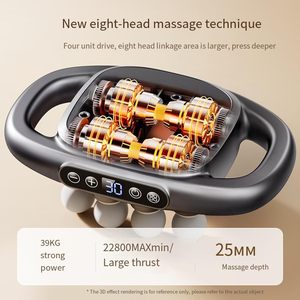 Pistola de Masaje Muscular Profundo Inalámbrica Recargable de 10 Cabezales con 99 Niveles de Velocidad Ajustables para Aliviar el Dolor de Espalda y Brazos - Product Image 2