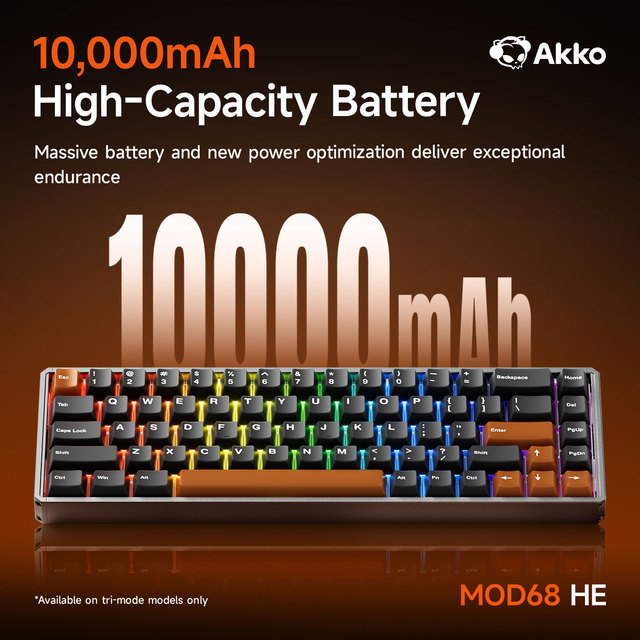 AKKO MOD68 HE ISO Magnetic Wireless Gaming Keyboard 61 Keys 8,000Hz Polling Rate RT 0.005mm Aluminium Mechanical Hot-Swap