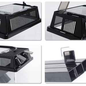 Boîte de terrarium écologique pour animaux d'escalade, pour grillons, crabes, insectes, avec double ouverture respirante, boîte d'alimentation - Product Image 2