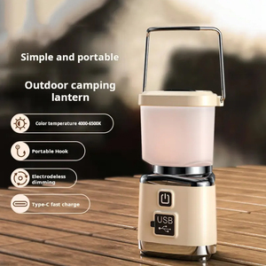 Lanterne de camping portable à plusieurs sources lumineuses, rechargeable par USB Type C, pour voyages, randonnées, extérieur, urgence, LED, en verre, pour tente - Product Image 2